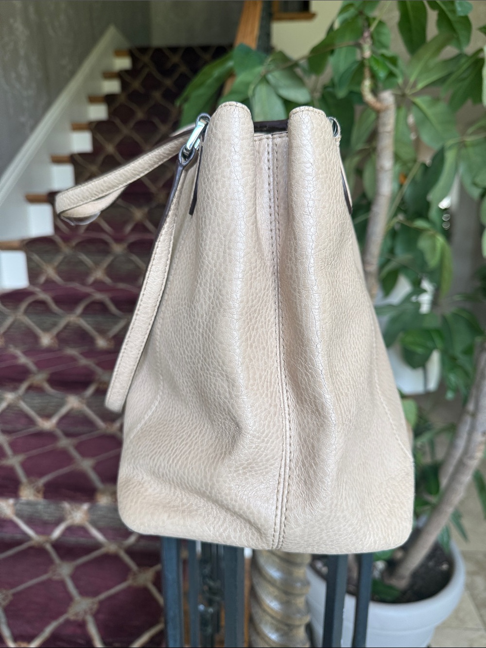 LAUREN by RALPH LAUREN ladies tan leather tote - Picture 9 of 15